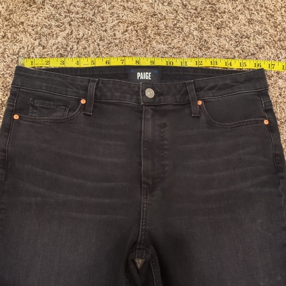 Paige Cindy endless night black high rise straight leg jeans - Picture 5 of 10
